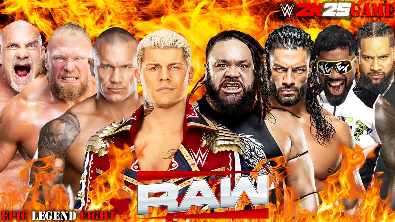 INSANE WWE Showdown: Roman Reigns Jacob Fatu & Usos vs Cody Rhodes, Orton, Lesnar, Goldberg