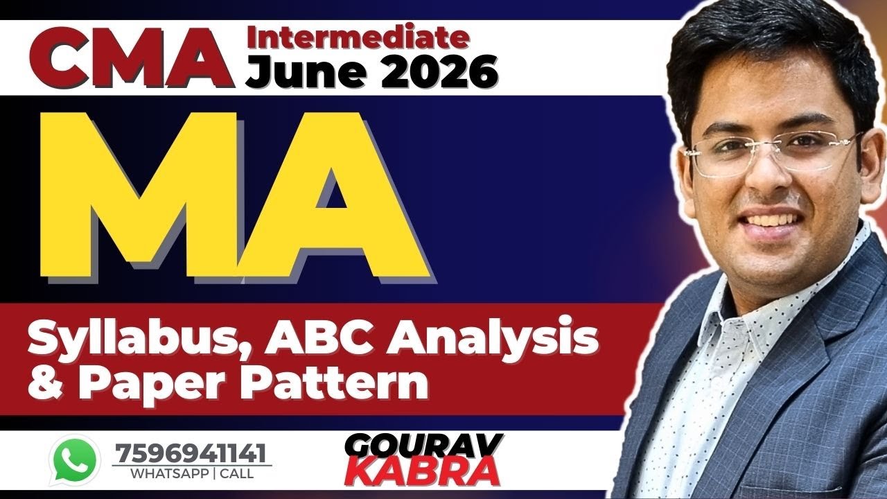 CMA Inter MANAGEMENT ACCOUNTING | June (2026) | Syllabus, ABC & Paper Pattern