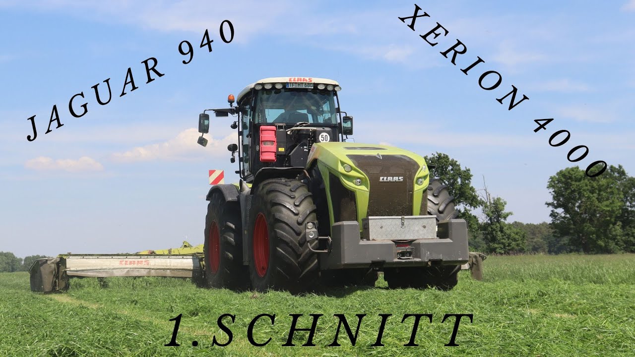 1. Schnitt bei der Jüterboger Agrargenossenschaft u.a. mit Claas Xerion 4000 und Jaguar 940