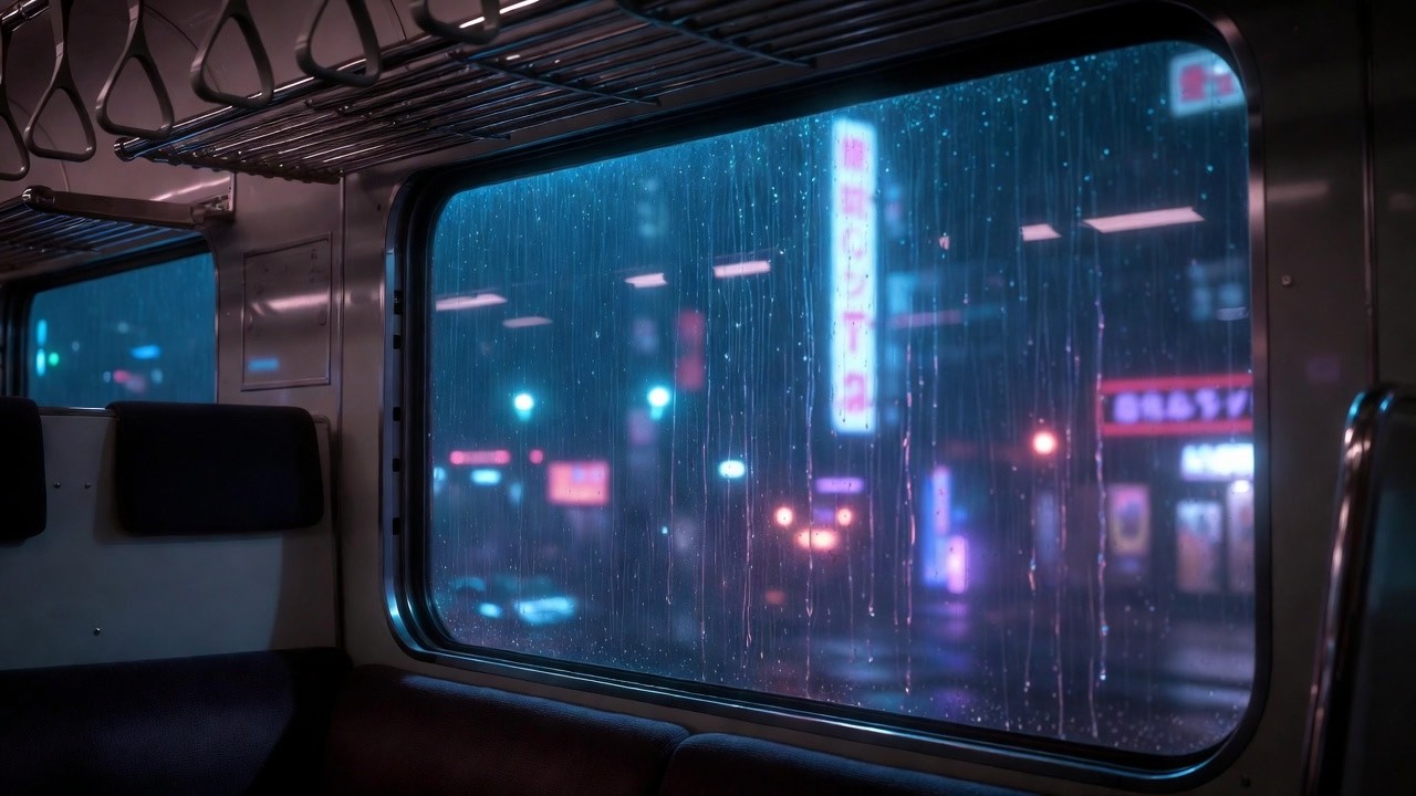 Train Ambience for Sleep | 8 Hours of Rainy Night Sounds