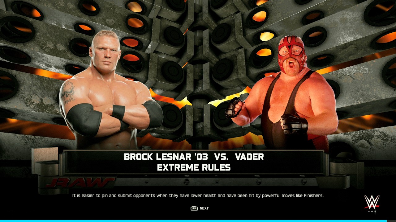 WWE 2K25 - Brock Lesnar vs Vader | Extreme Rules Powerhouse War Pure Physical Chaos