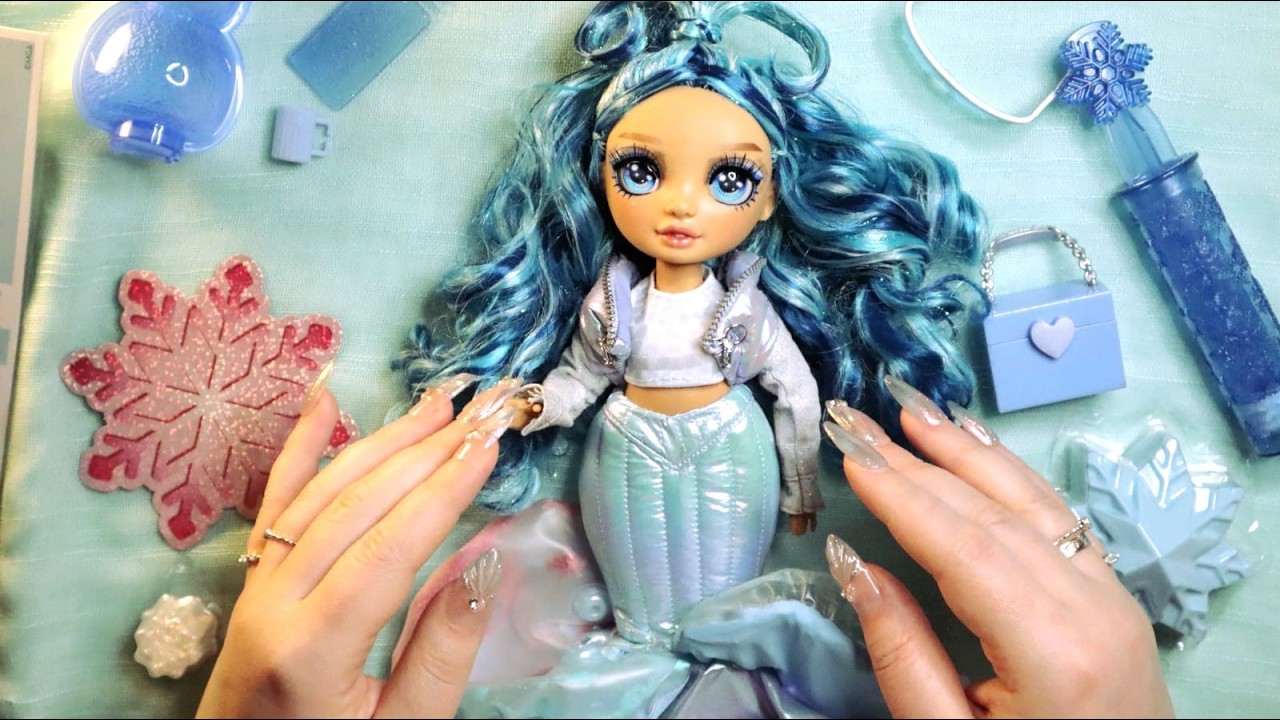 Soothing ASMR Unboxing 🎀 Rainbow High Winter Wonderland Skyler Bradshaw Doll 🎀 Tapping, Scratching