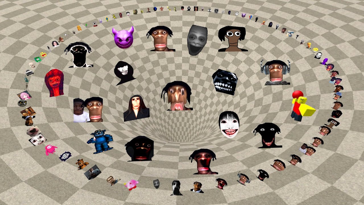 Nextbots Family & Juandale Family FALL into a FUNNEL Chasing me in Garry's Mod