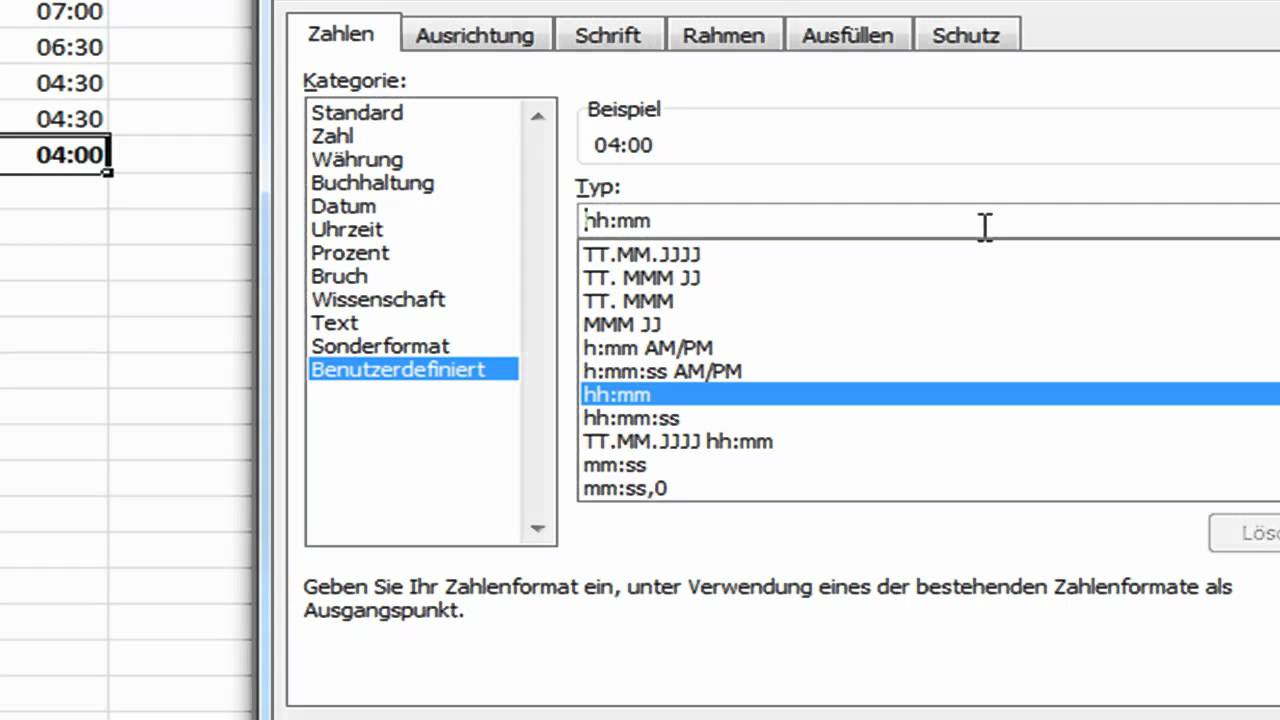 Video-Tutorial Excel: Stunden addieren
