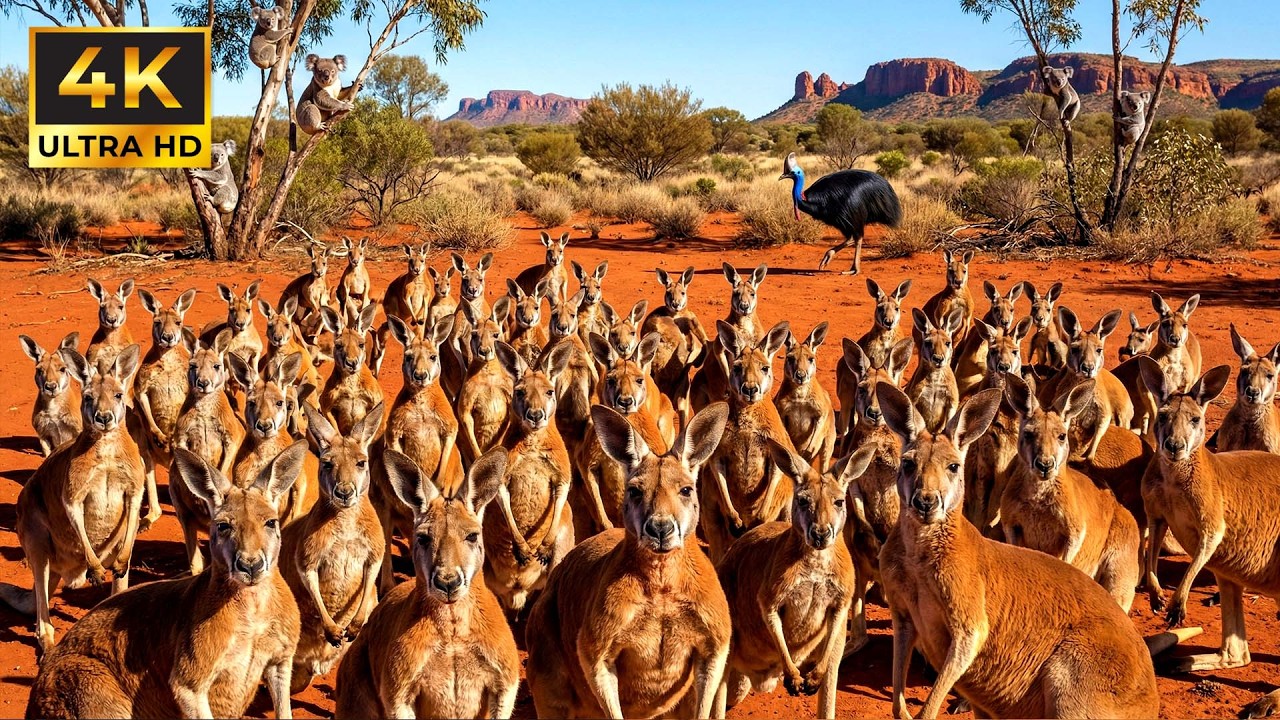 Relaxing Walk in the Outback  Red Earth - Kangaroos, Koalas & The Cassowary (4K HDR)