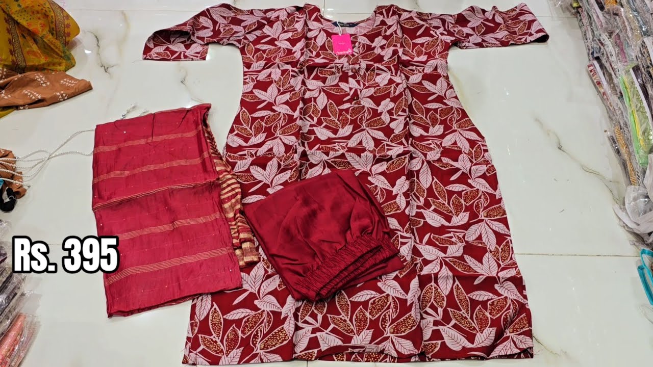 Madina wholesale|| Daily wear 3piece set kurtis collection cotton dresses No extra gst 