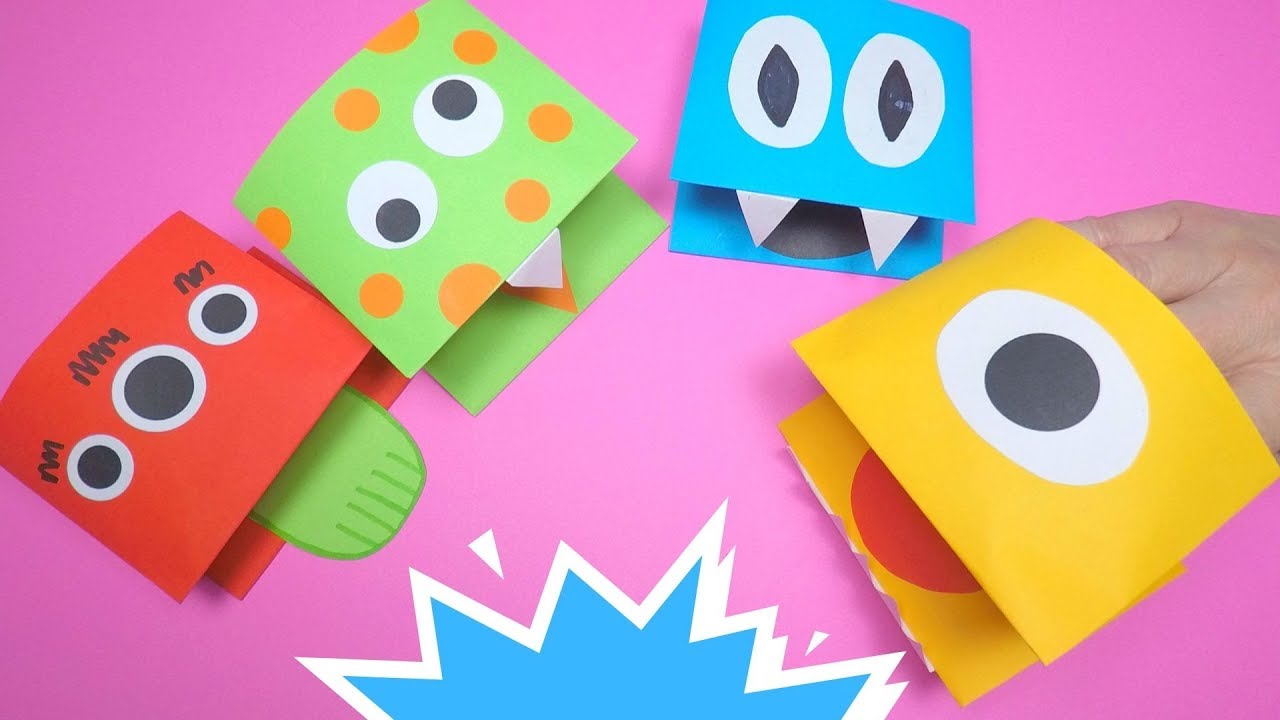 Halloween Craft Idea | How to Make a Paper Monster Puppet