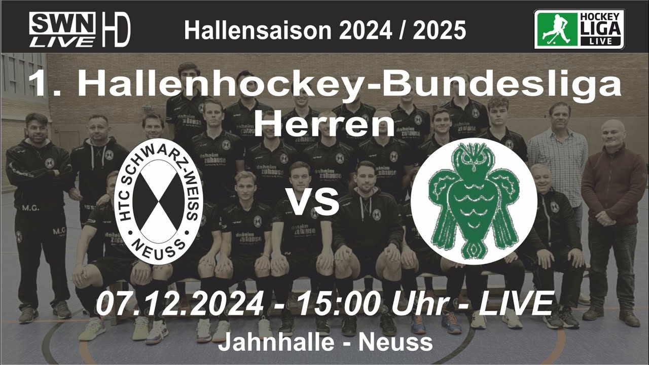 07.12.2024 - 1. Hallenhockey Bundesliga Herren - SWN vs. HTCU - Livestream