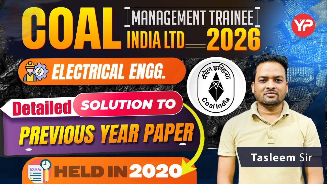 CIL Electrical MT, Detailed solution to previous year's paper held 2020 | Live classes from 13th May