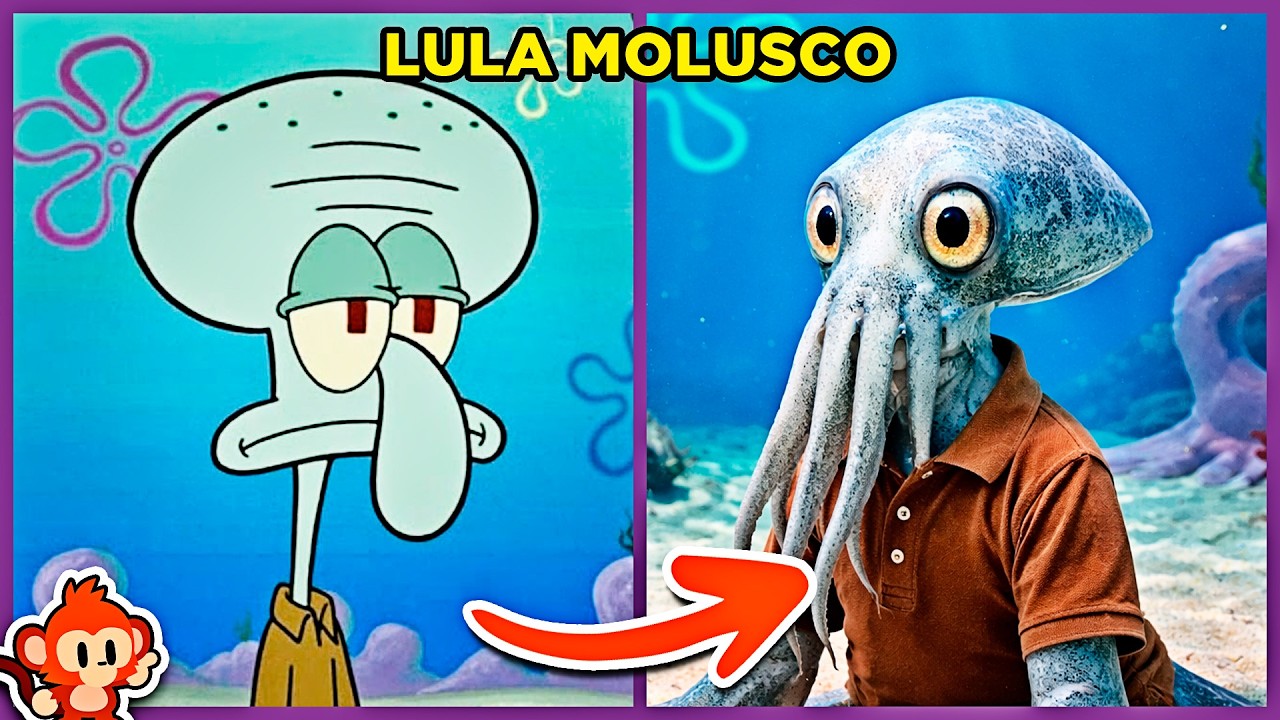 🧽🍍 BOB ESPONJA | 🔊 ADIVINHE PELA VOZ | Como seria os personagens versão REAL 🧽⭐🦑🦀🐿️ #quiz #macaquiz