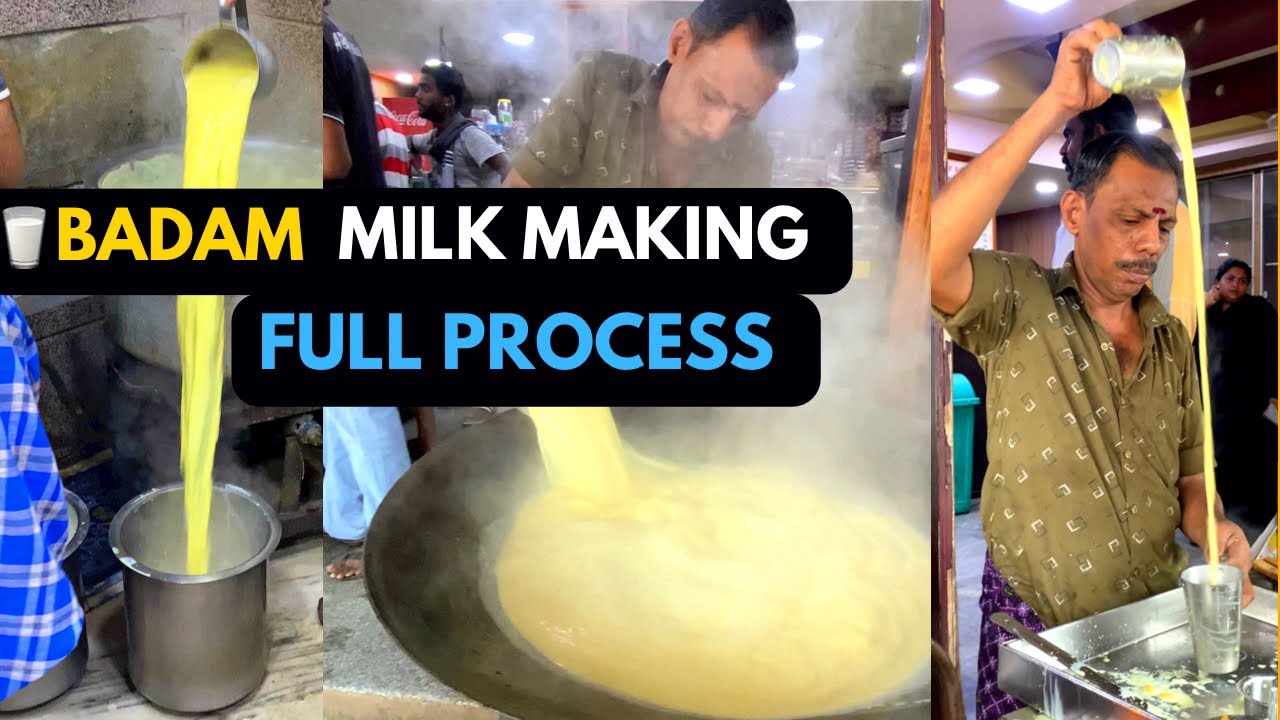 😱Yammy Roadside badam Milk In Madurai⚡️|🥤பாதாம் பால் | #indianstreetfood #madurai