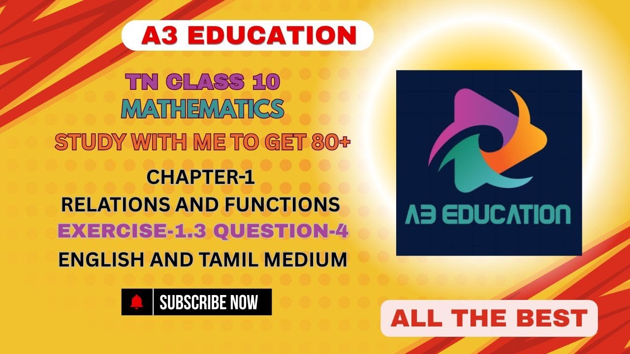 TN Class 10 Maths | Exercise 1.3 Question 4 | Chapter 1 Relations and Functions | Tamil & English