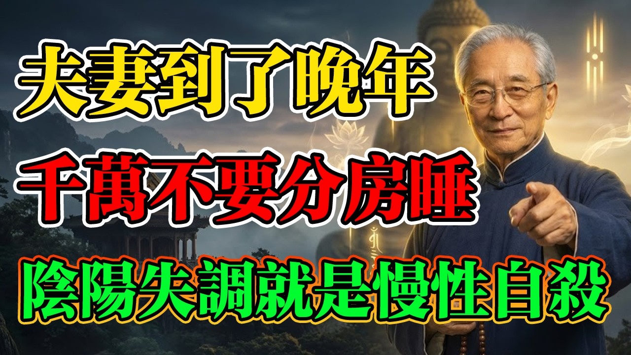 南懷瑾：晚年夫妻千萬不要分房睡，這是在逆「天道」而行！失了陰陽共濟，就是在自斷生機！#分房睡 #夫妻 #晚年 #同床共枕 #感情 #陪伴 #陰陽 #南懷瑾 #夫妻風水 #因果 #修行 #佛學智慧