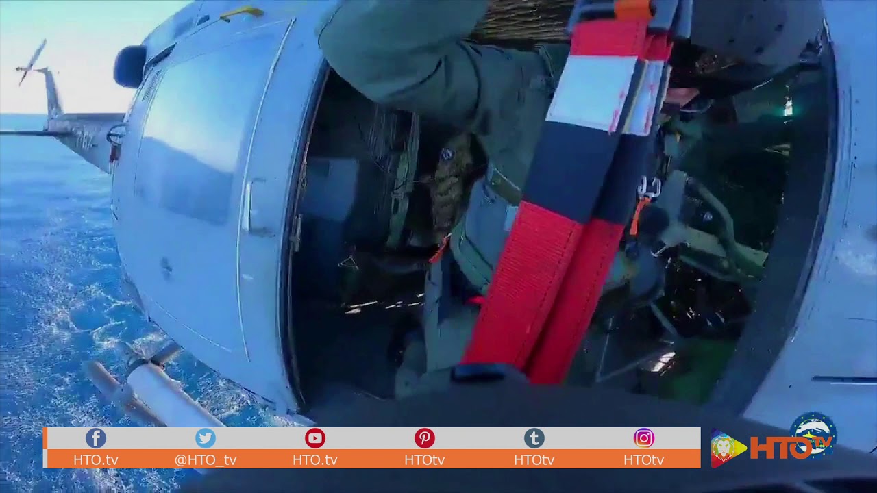 EUNAVFOR MED - Operation Irini, Simulating transfer 2 sailors from helicopter to ship - wwww.HTO.tv