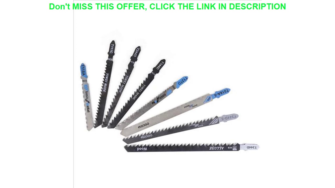 Best CMCP 5pcs HCS Jigsaw Blade Set T111C T118A T127D T144D T244D T318A T344D T344D-5 T Shank Saw B