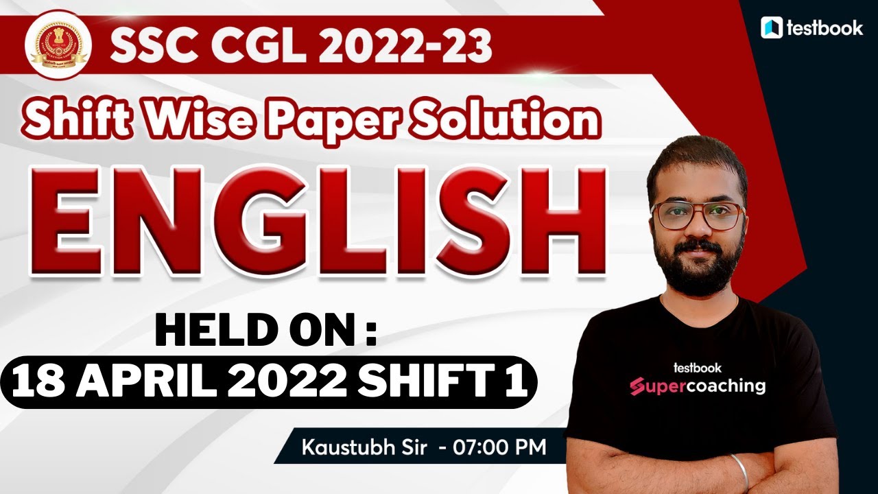 SSC CGL Previous Year Solved Paper English Shift 1 |SSC CGL English Solved Paper 2022 | Kaustubh Sir