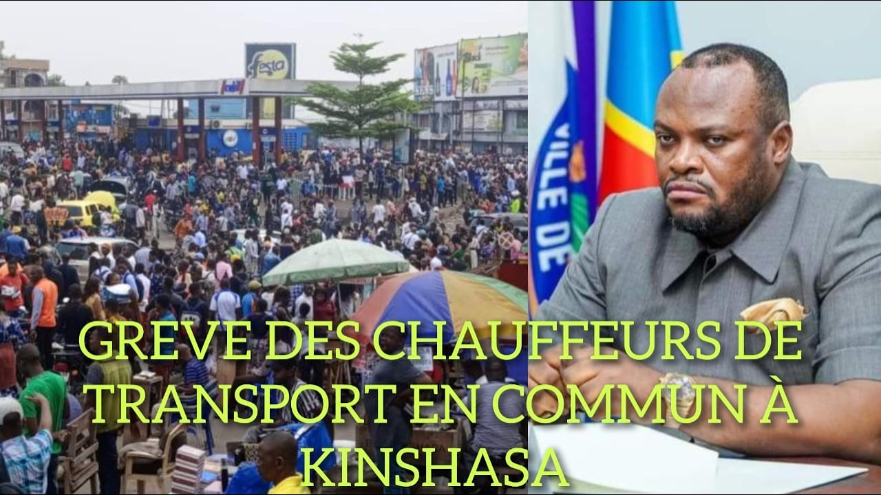 PAS DE TRANSPORT EN COMMUN A KINSHASA GREVE DES CHAFFEURS CE  LUNDI 16 MARS 2026