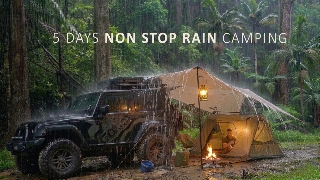 5 Days of SOLO RAIN Camping 🌧️ 5 different tent shelters, 5 locations | Sleep, Study, Work ASMR