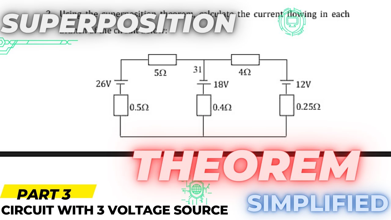 SUPERPOSITION THEOREM ( CIRCUIT WITH 3 VOLTAGES source)