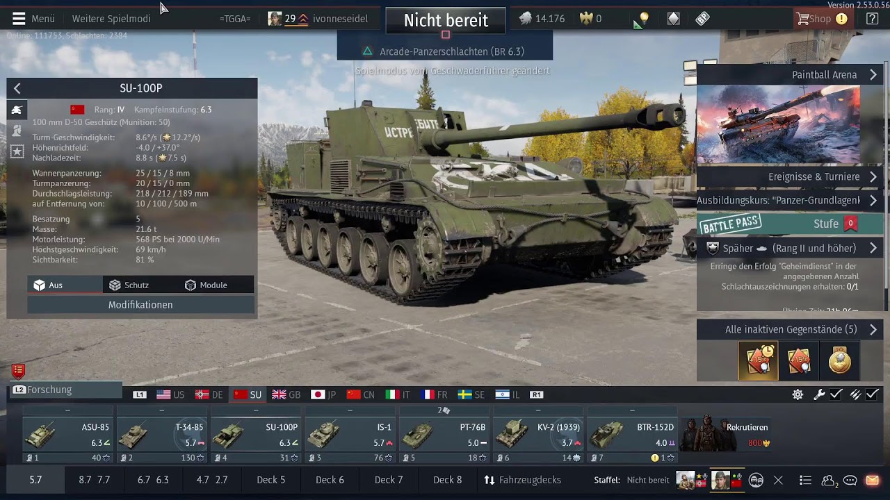 Heute spielen wir eine Runde war thunder.