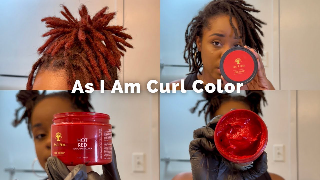 As I Am Curl Color on locs | Hot Red color on locd hair