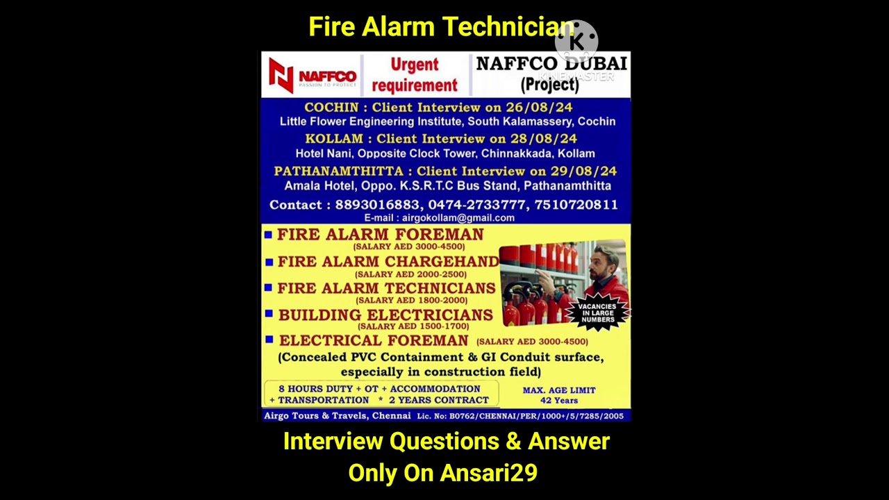Fire Alarm Technician job in Gulf #gulfjobs #firealarmsystems #ytshorts