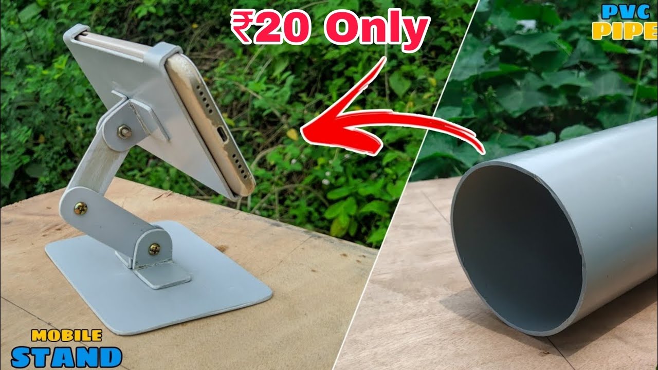 How To Make Mobile Stand At Home From PVC Pipe | Foldable Smartphone Holder ||
