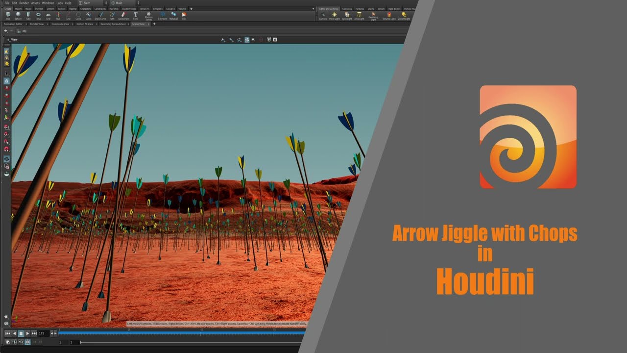 Arrow Jiggle with Chops in Houdini