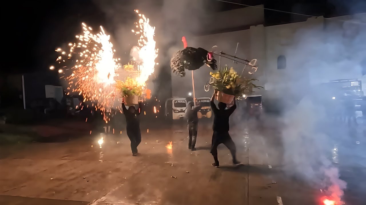CALENDA Y QUEMA DE JUEGOS PIROTÉCNICOS, FIESTA PATRONAL 2024 - LA MERCED DEL POTRERO, OAXACA