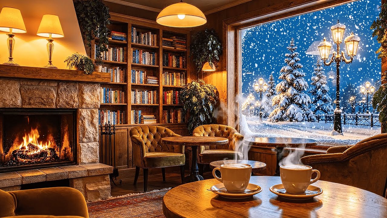 Snowy Café Jazz ❄️ Warm Piano Music for Relaxation, Study & Winter Memories