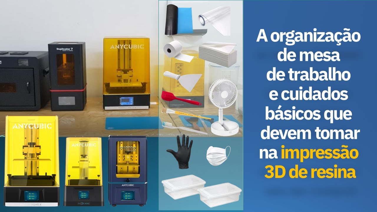 A organização de mesa de trabalho e cuidados básicos que devem tomar na impressão 3D de resina.