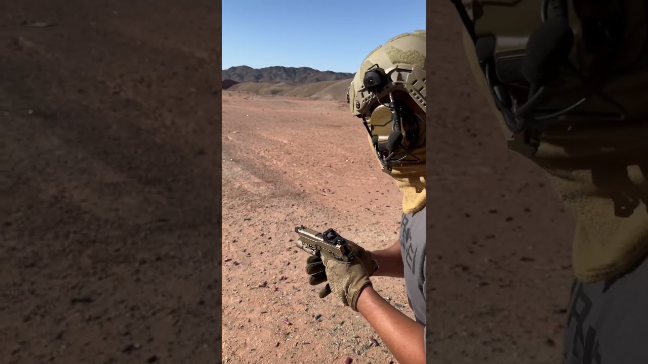 The FNX-45 one handed rapid fire. #pistol #gun #fnx #viral #shooting #shorts #tactical