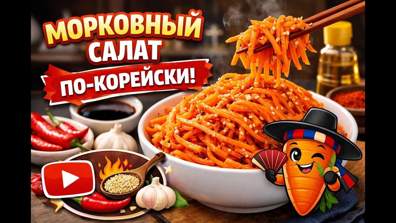 Салат Морковка по-корейски 🥕 | Быстрый и очень вкусный рецепт  Korean Carrot Salad 🥕