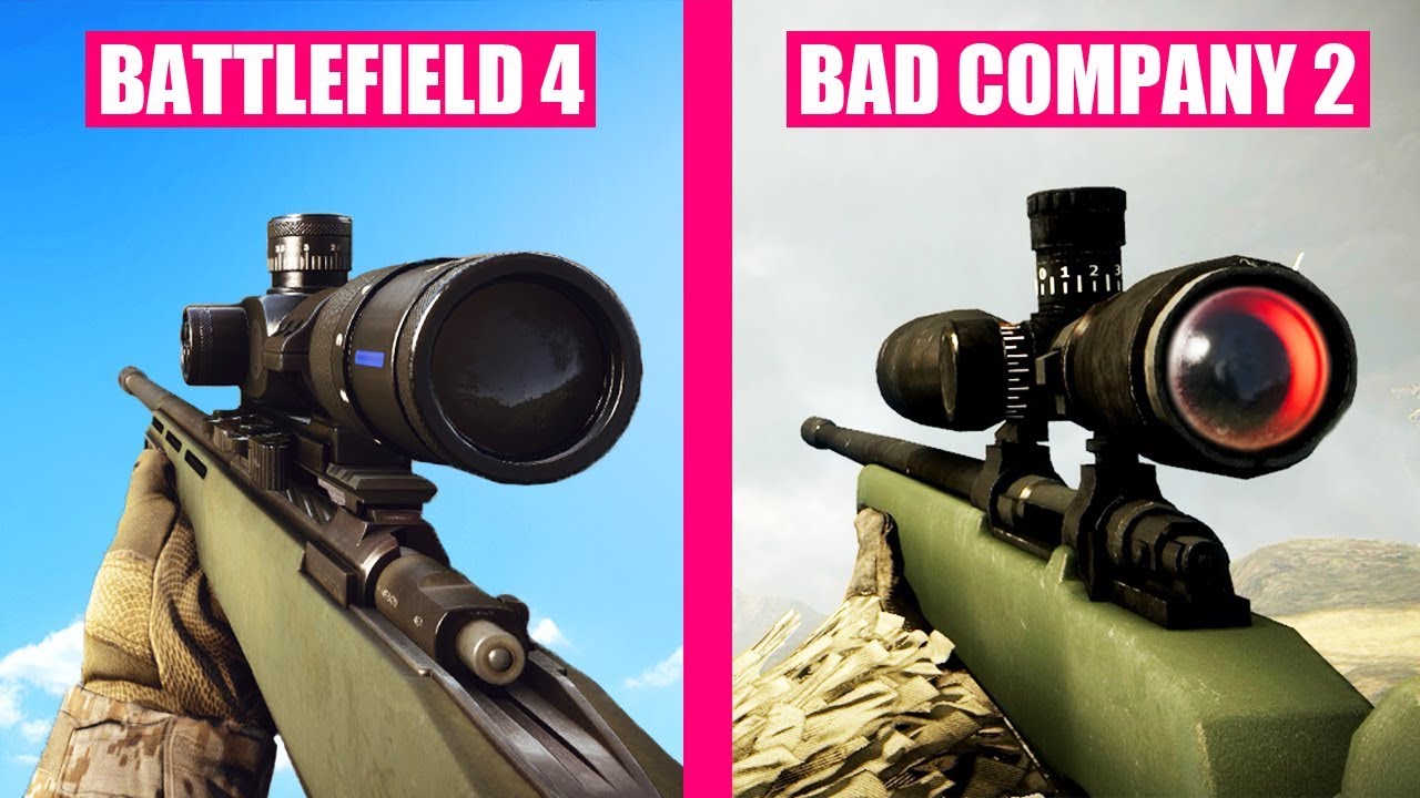 Battlefield 4 vs Battlefield Bad Company 2 Weapons Comparison