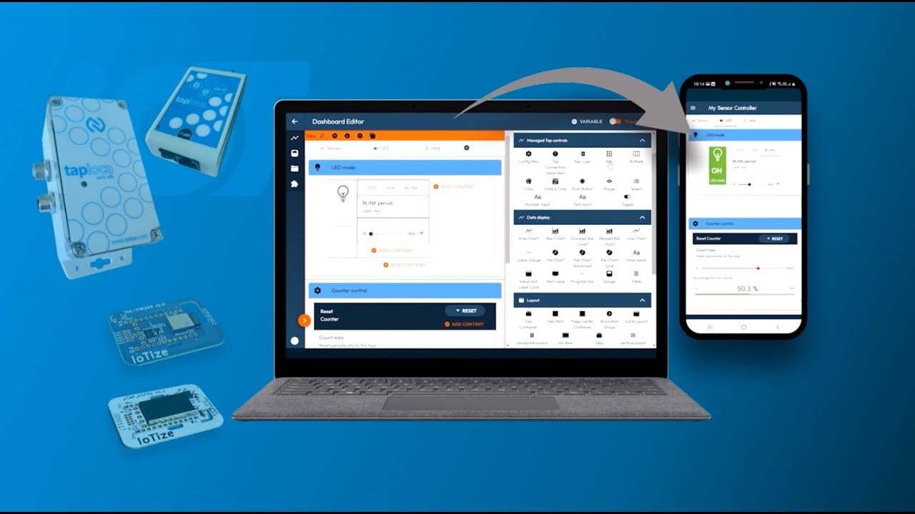 Instant, Custom Mobile HMI with IoTize's IoT App Creator