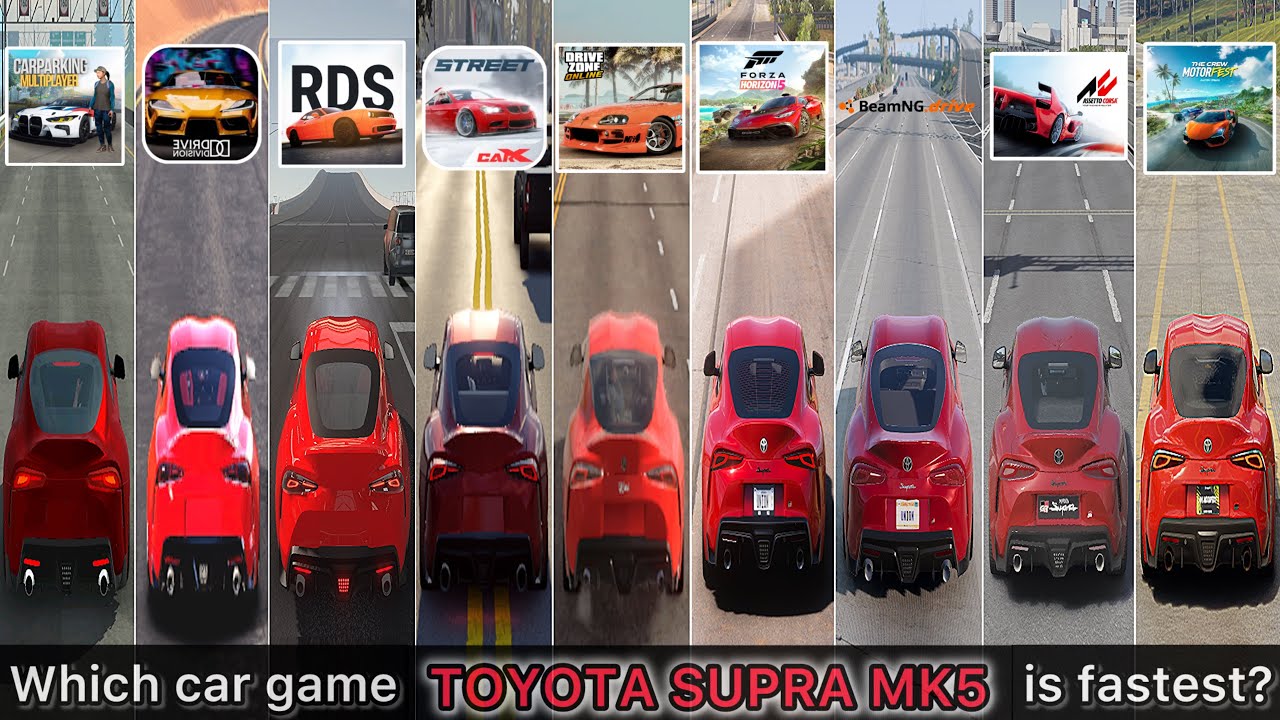 Supra MK5 in CM, DD, RDS, CarX Street, DZO, FH5, BeamNG, AC, The Crew Motorfest