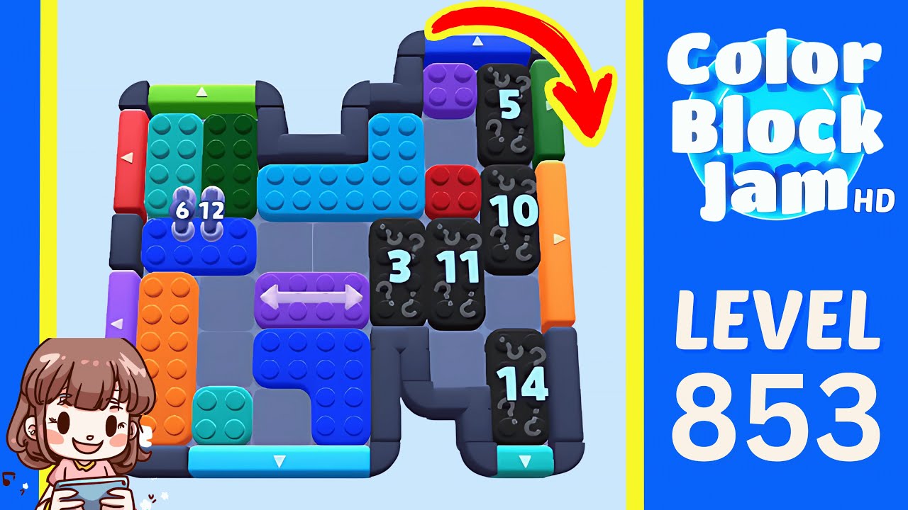 Color Block Jam Level 853 Solution Walkthrough