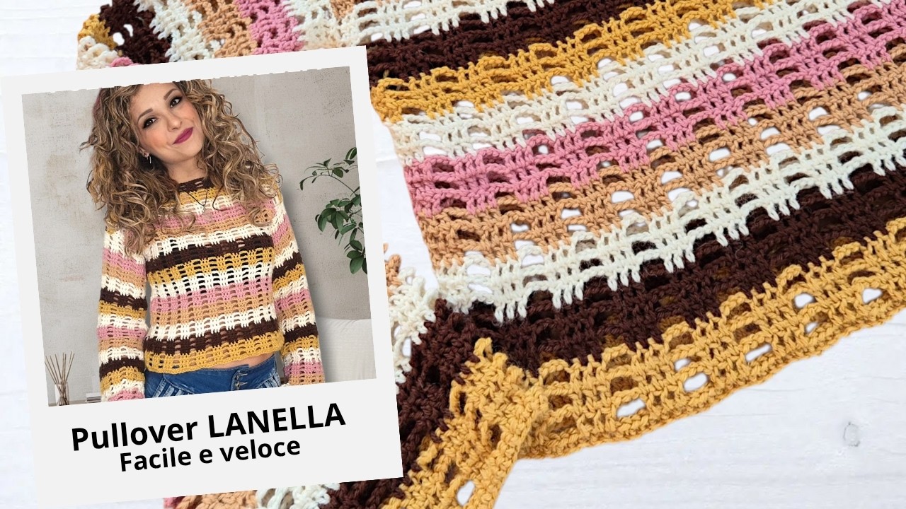 Non crederai quanto è facile fare questa maglia all’uncinetto | Pullover uncinetto a righe tutorial 