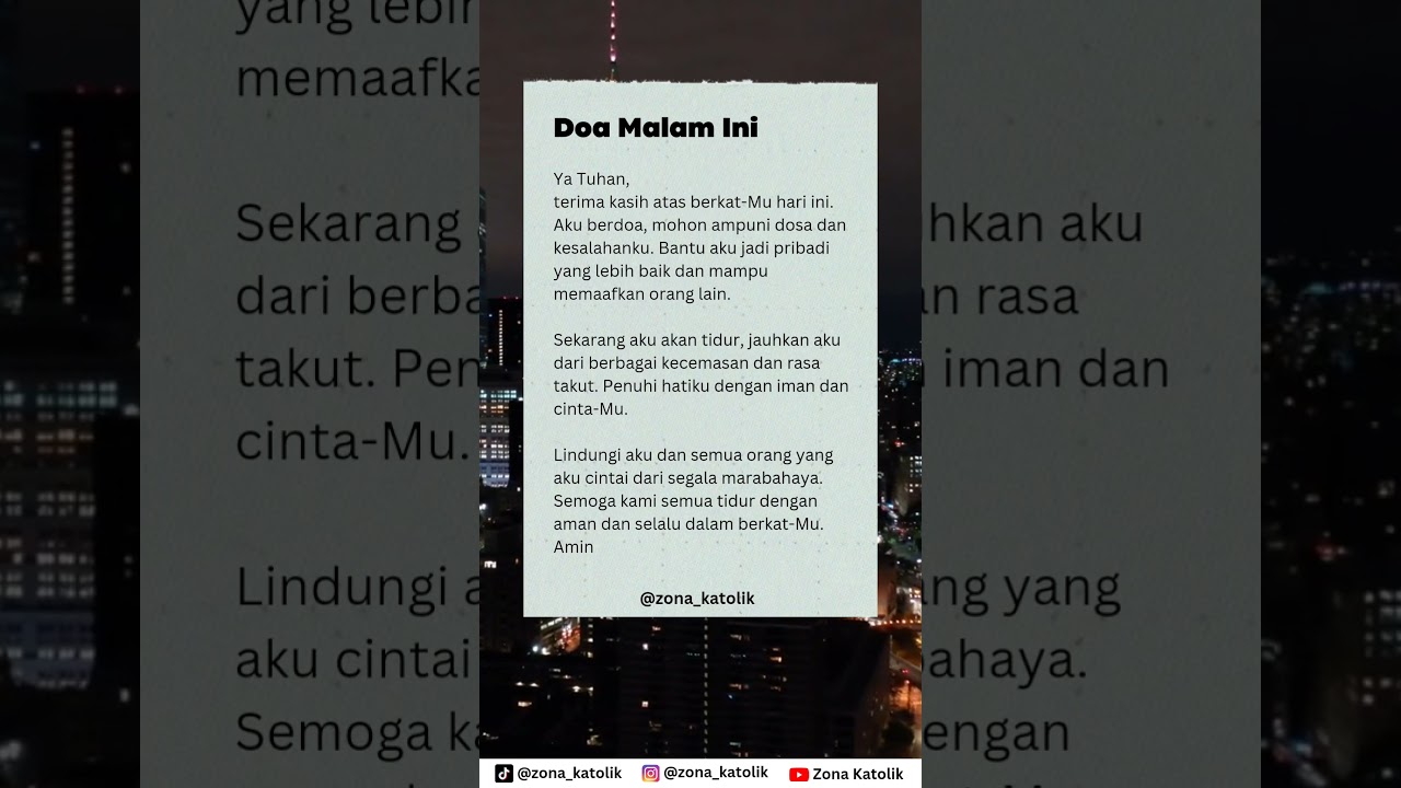 Doa Malam Katolik #doakatolik