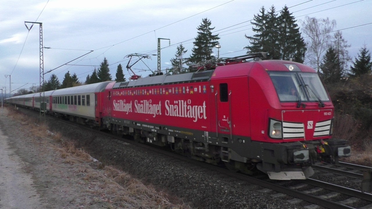 U.A. Snälltåget, Passauer Umleiter - Zugverkehr am Samstag Vormittag in Freilassing 14.02.2026 - FHD