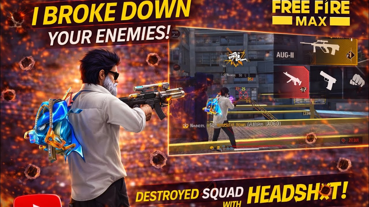 I Broke Down the Enemy Squad 🔥 | Destroyed Squad with Headshots | Free Fire MAX