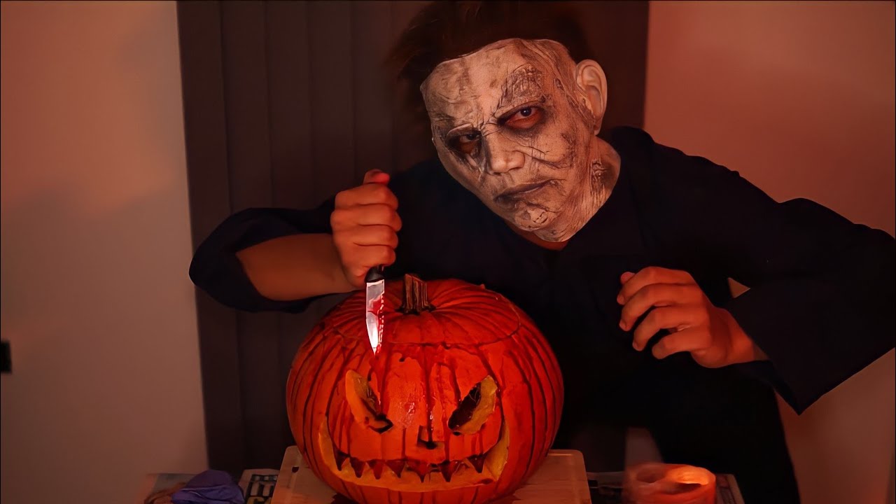 ASMR On Halloween Michael Myers Pumpkin Carving🎃 (Roleplay)
