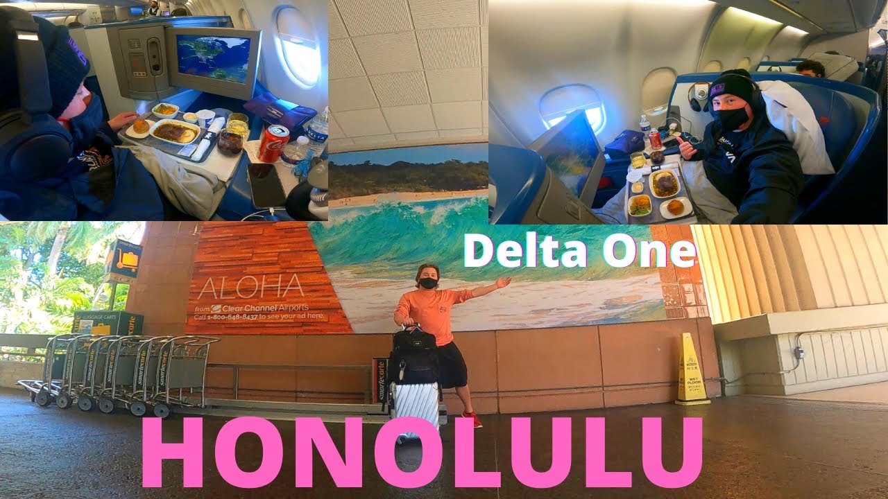 DELTA ONE ATLANTA TO HONOLULU COVID-19 BEAUTIFUL TAKEOFF | APPROACH + LANDING