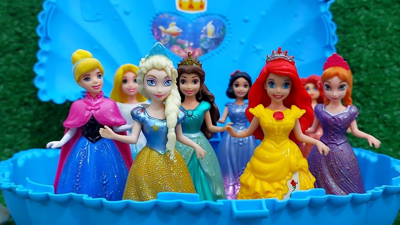 Cue Disney princesses Collection ASMR Satisfying Unboxing   Disney Princss Doll DIY Miniature