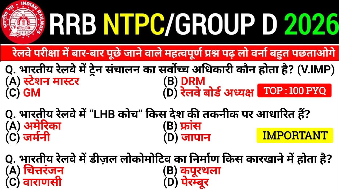 RRB NTPC Previous Year Question Paper || Railway NTPC CBT-1 Previous Year Question Paper 2021