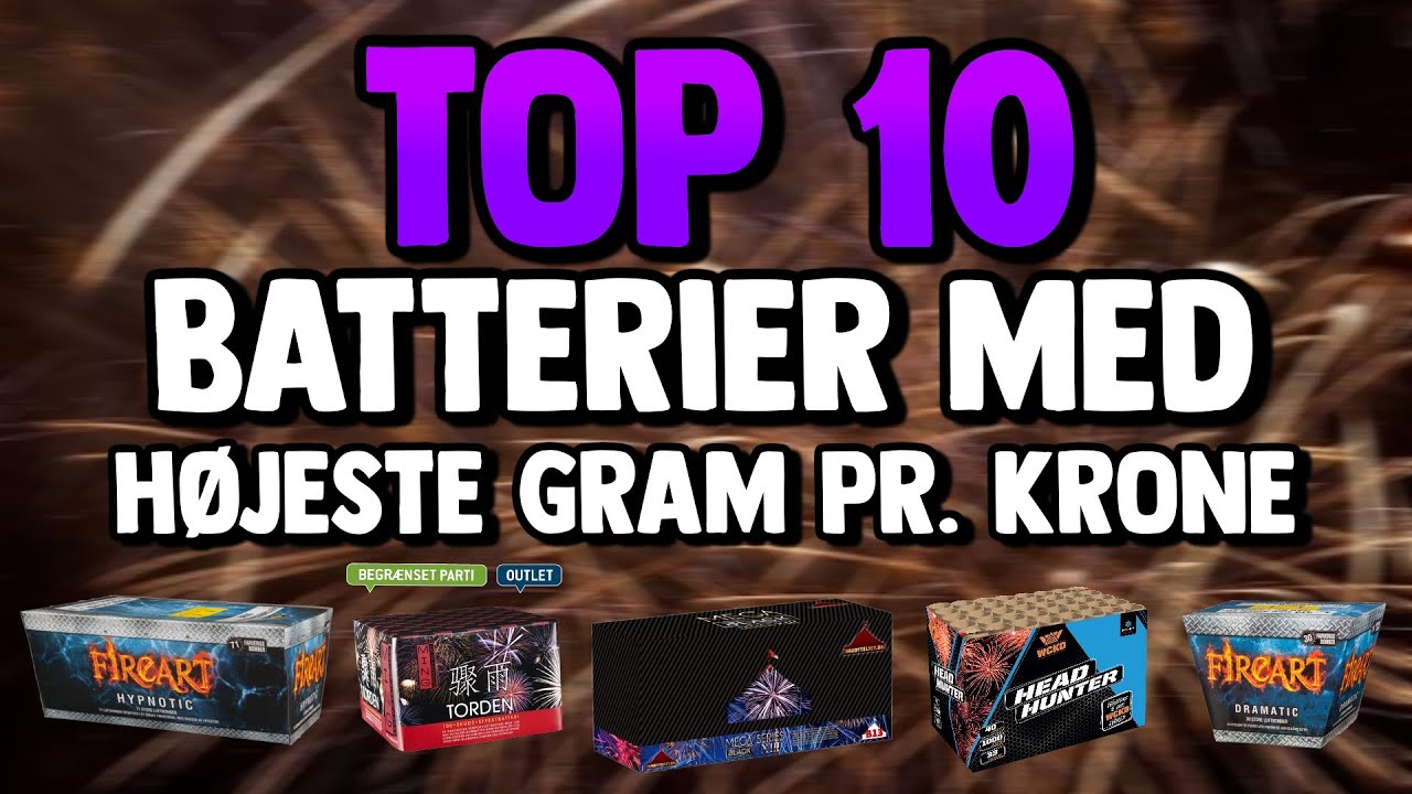 Fyrv&aelig;rkeri - Top 10 Batterier med H&oslash;jeste Gram Pr. Krone! (24/25)