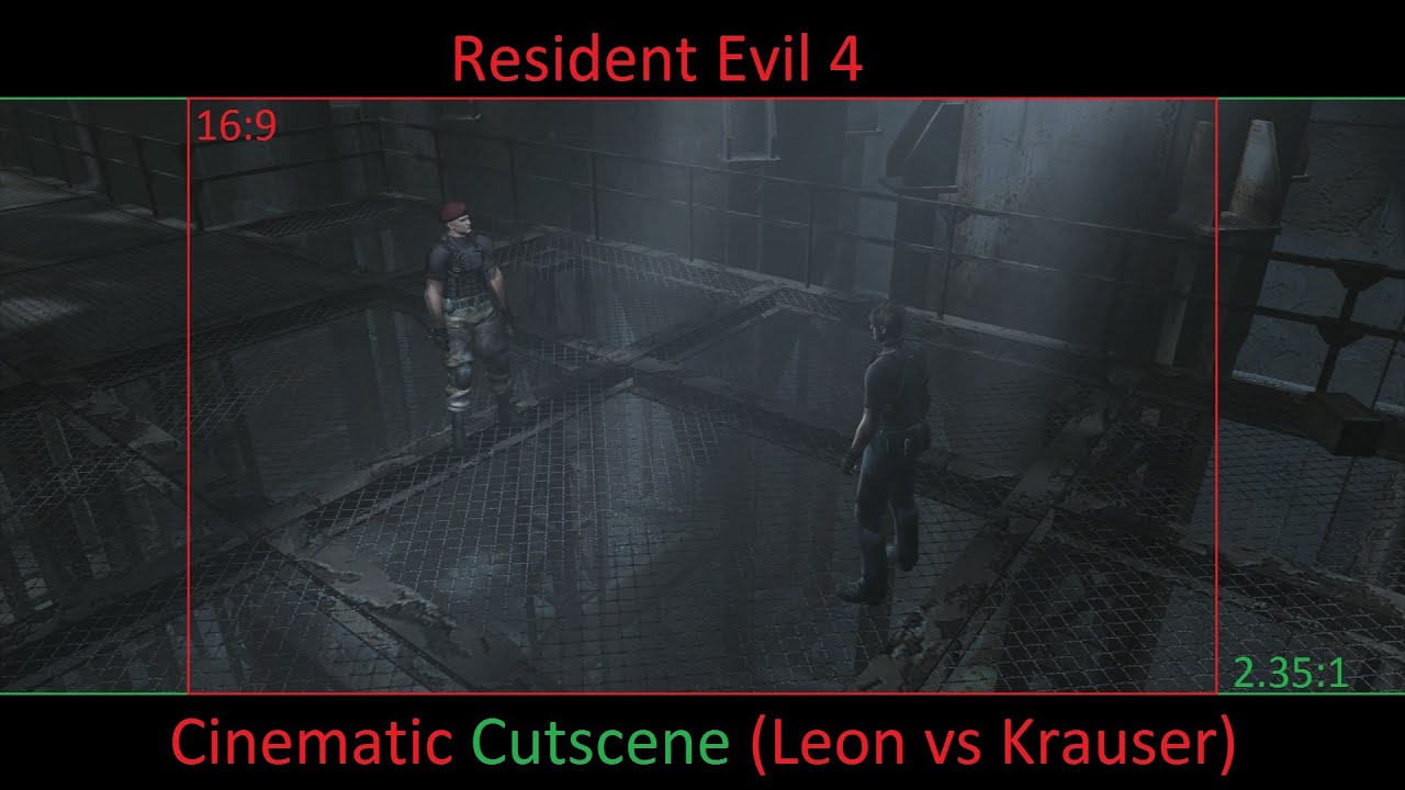 Resident Evil 4 Cinematic Cutscene - Leon vs Krauser (Knife Fight 1080p)