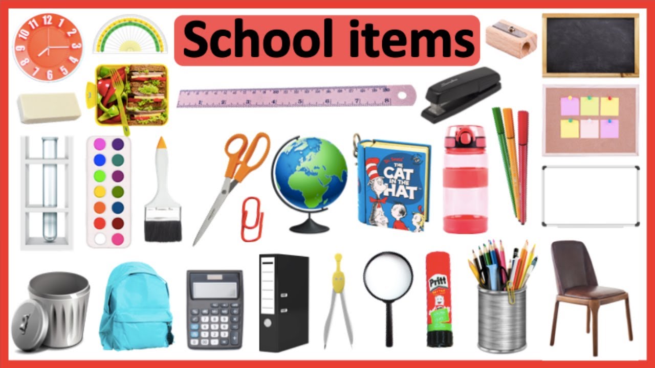 50+ SCHOOL ITEMS IN ENGLISH 📕  ⏰ | Improve vocabulary & pronunciation