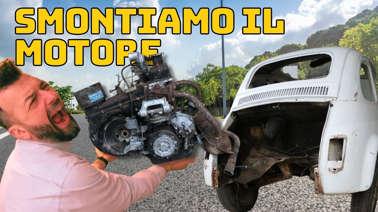 [EP. 3] FIAT 500 epoca RESTAURO CASALINGO fai da te - smontare il motore da soli