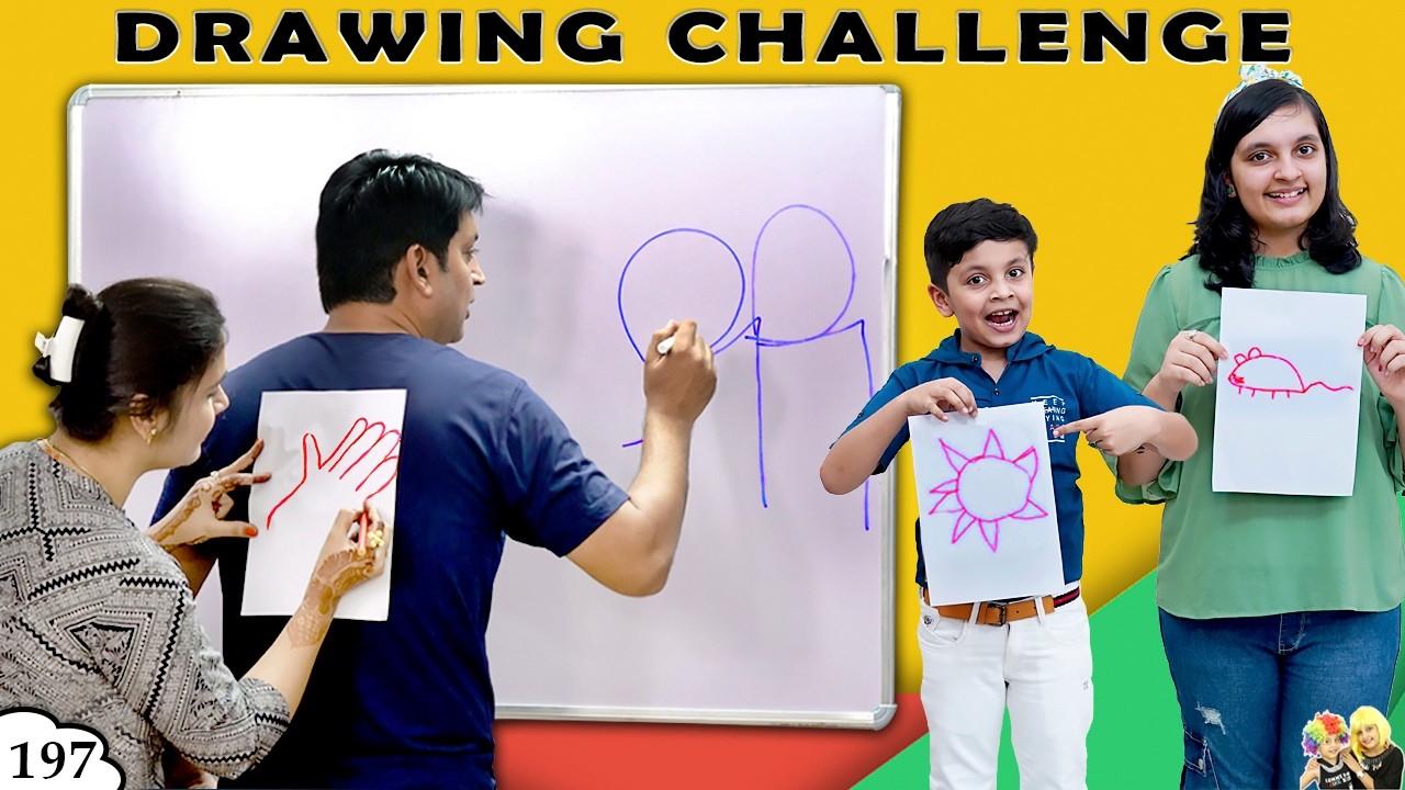 DRAWING CHALLENGE | Family Challenge | Ep 197 Aayu and Pihu Show